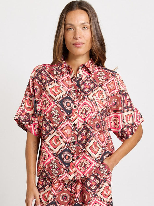 Betty Basics Sunset Shirt, Coco Print