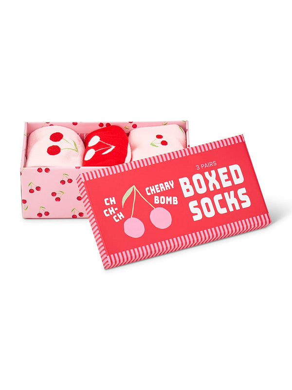 Annabel Trends Boxed Socks, Cherry Bomb, 3pc