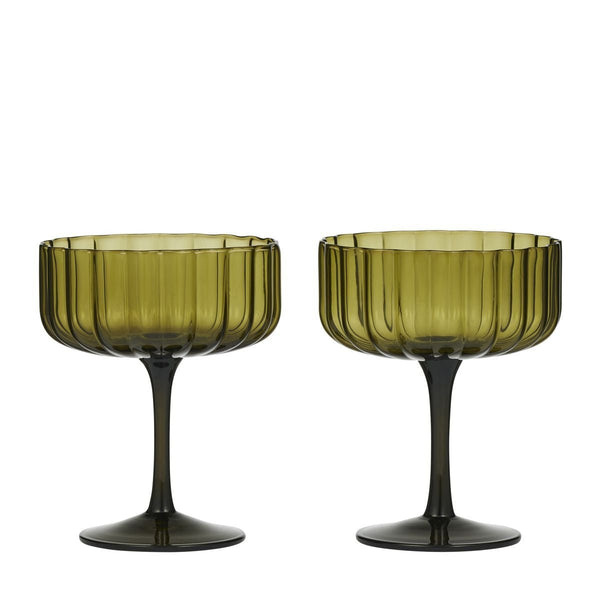 Coast To Coast Hazel Glass Coupe, Set of 2