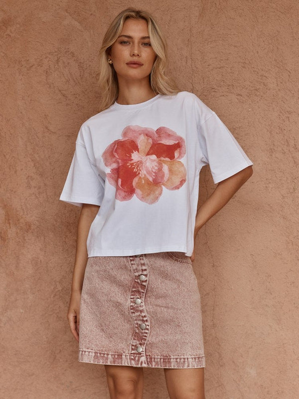 Sass Clothing Salore Printed Tee, Peony Print
