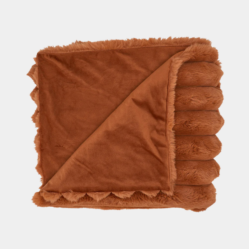 Throw Ribbed Fur - Toffee