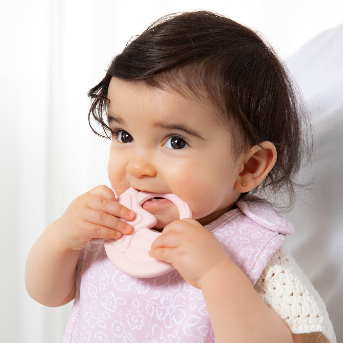 2pk Silicone Teether - Stars & Cloud Pink