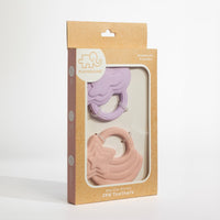 2pk Silicone Teether - Stars & Cloud Pink