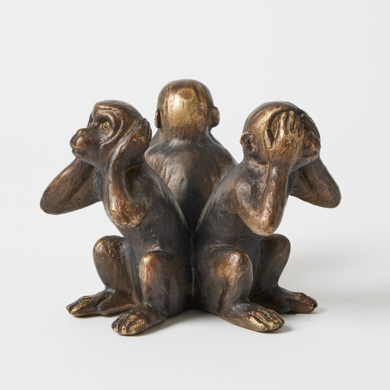 3 Wise Monkeys Sculpture - Pilbeam Living - Image 1