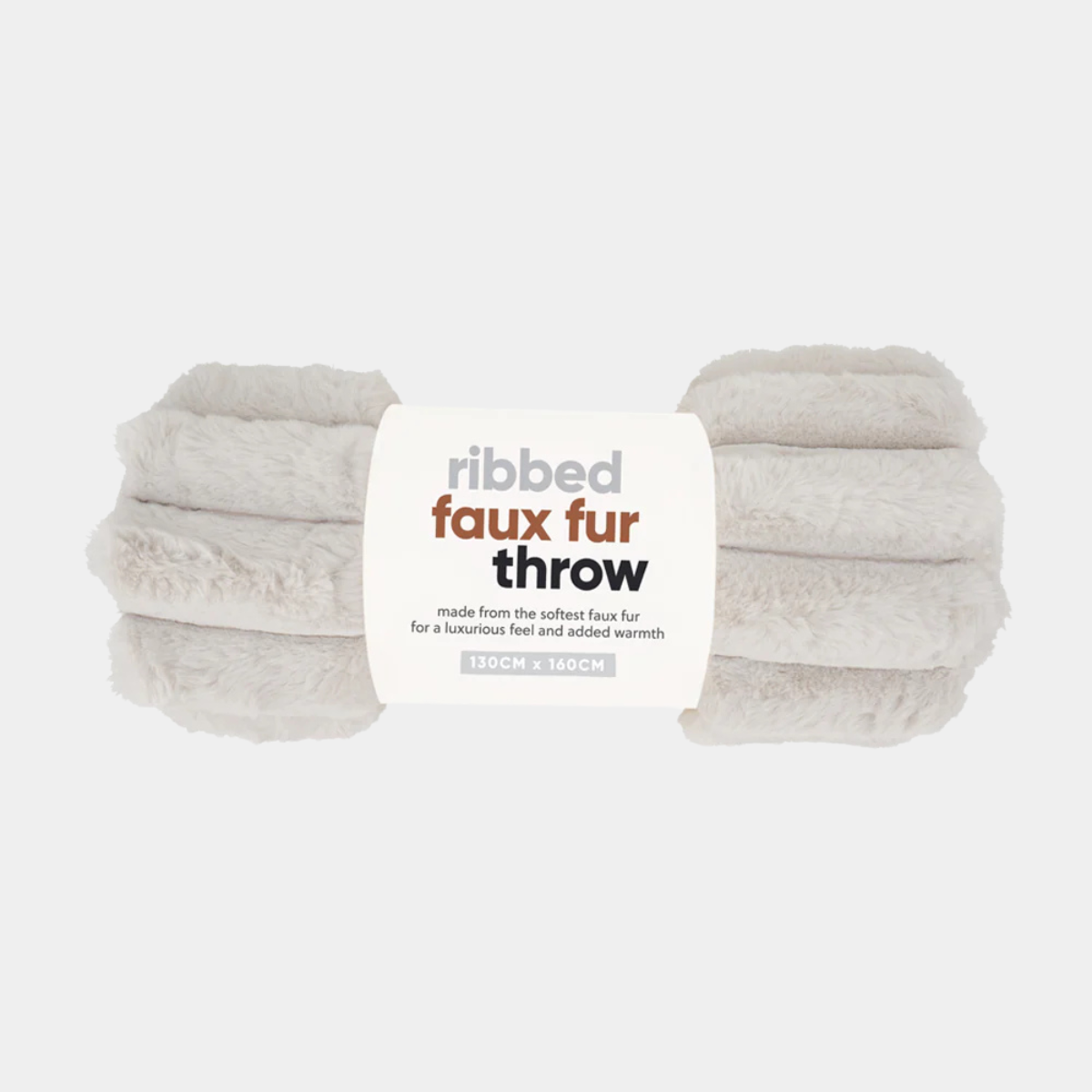 Throw Ribbed Fur - Dove Grey