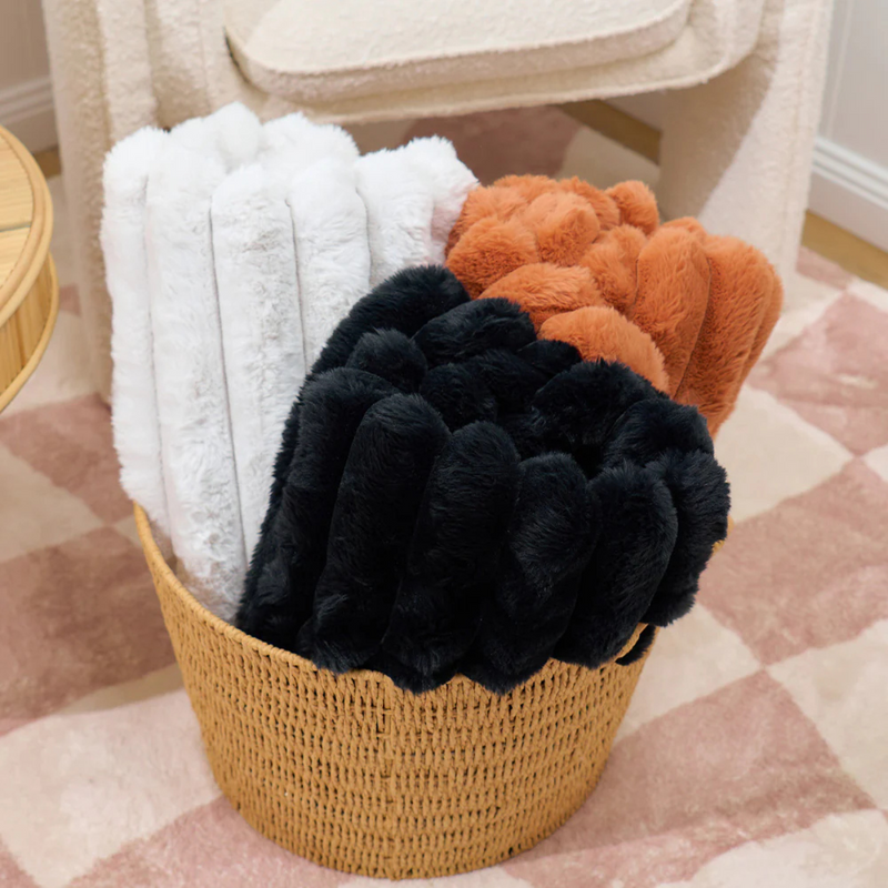 Throw Ribbed Fur - Dove Grey
