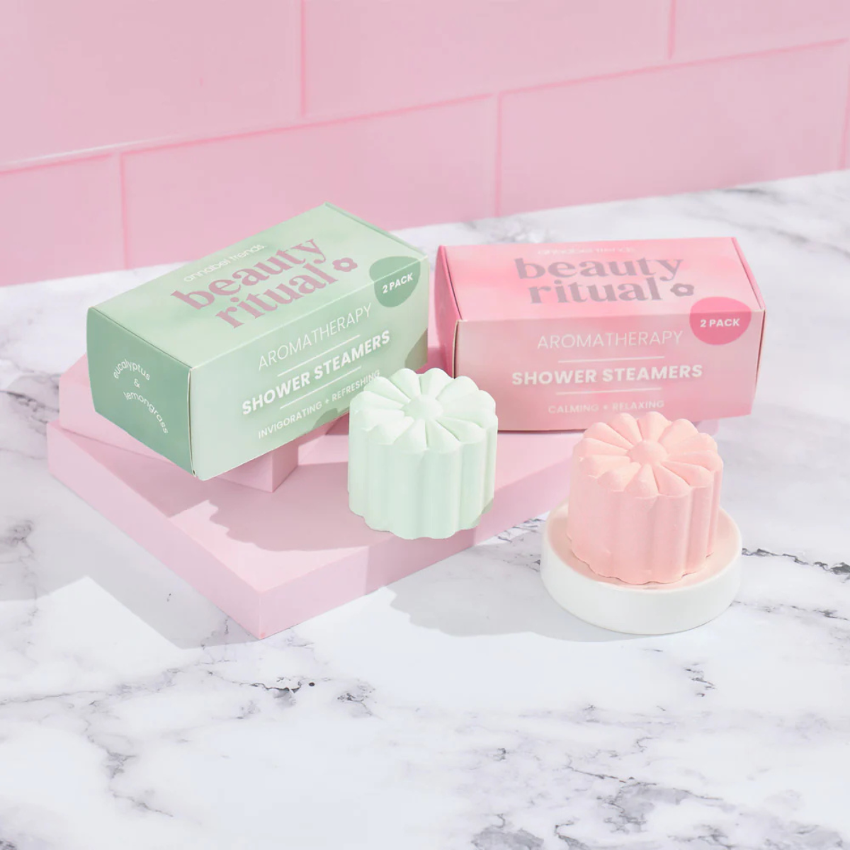 Shower Steamer Beauty Ritual - Dusty Pink