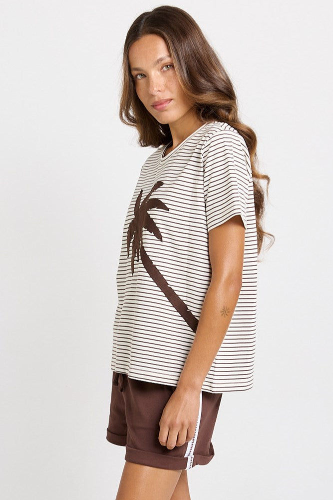Betty Basics Tibby Tee, Chocolate Stripe