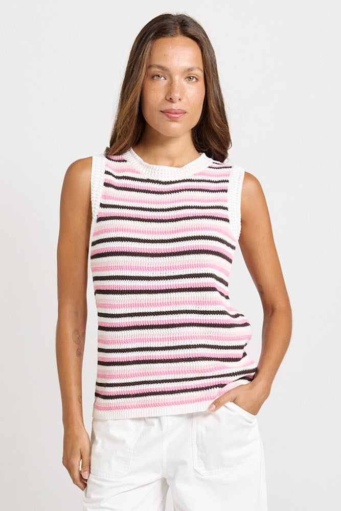 Betty Basics Roni Tank, Chocolate/Pink Combo