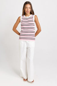 Betty Basics Roni Tank, Chocolate/Pink Combo