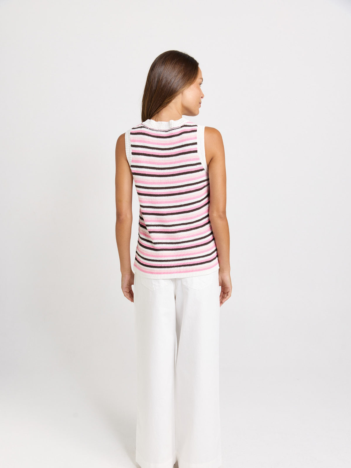 Betty Basics Roni Tank, Chocolate/Pink Combo