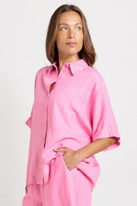 Betty Basics Ophelia Shirt, Pink/Teal Stripe