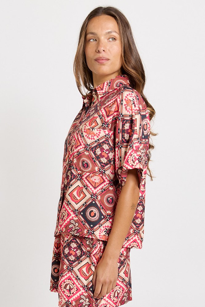 Betty Basics Sunset Shirt, Coco Print