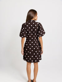 Betty Basics Nancy Shirt Dress, Pink/Choc Polka Dot