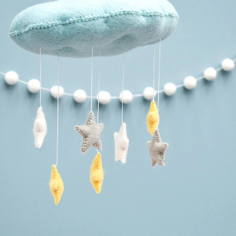 Nursery Mobile - Blue Cloud With Stars