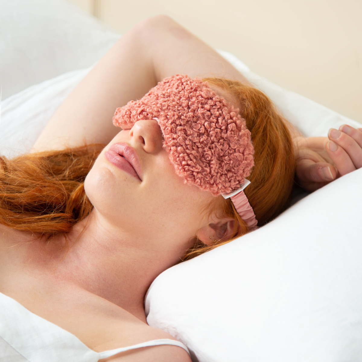 Boucle Eye Mask - Clay Pink