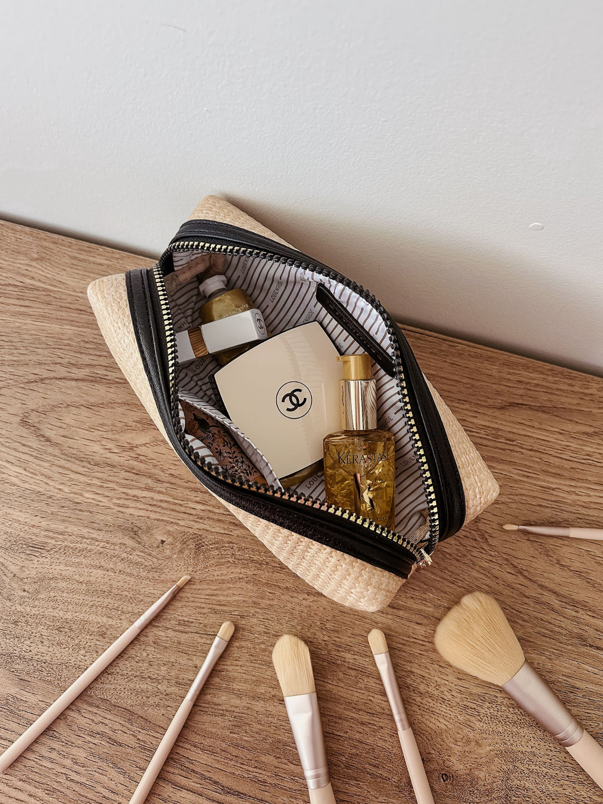 Brianna Makeup Bag - Natural Black