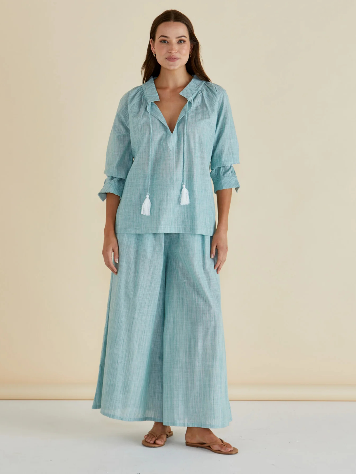 Charli Blouse - Green Stripe