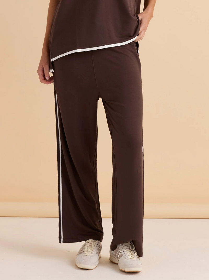 Evelyn Wide Leg Jogger - Chocolate