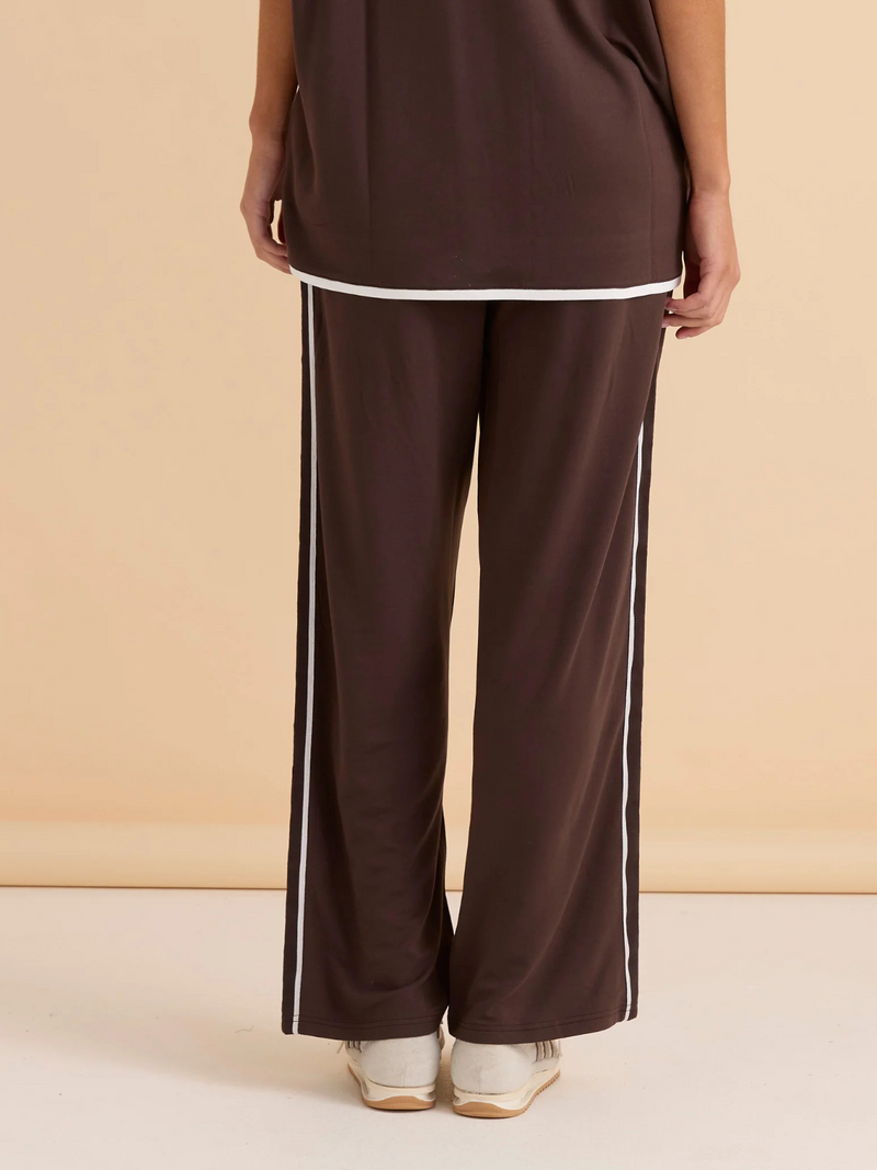 Evelyn Wide Leg Jogger - Chocolate