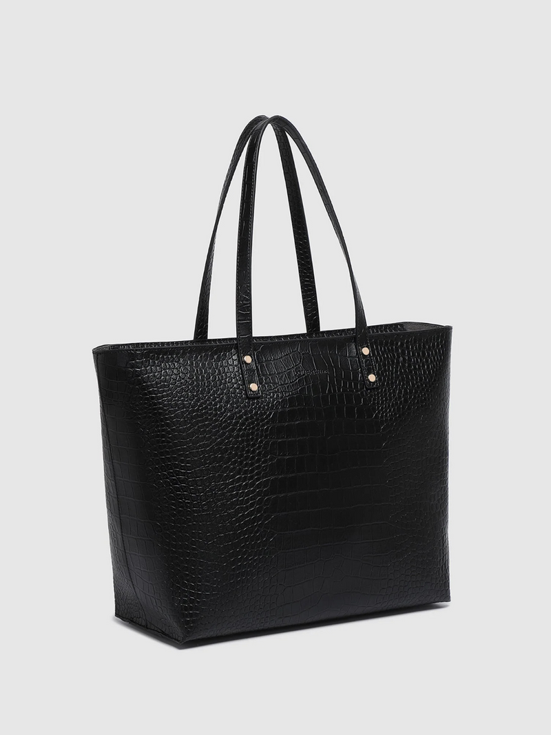 Hudson Tote Bag - Croc Black