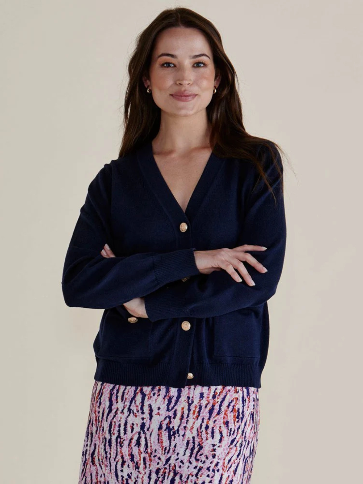 Leon Knit Cardigan - Navy