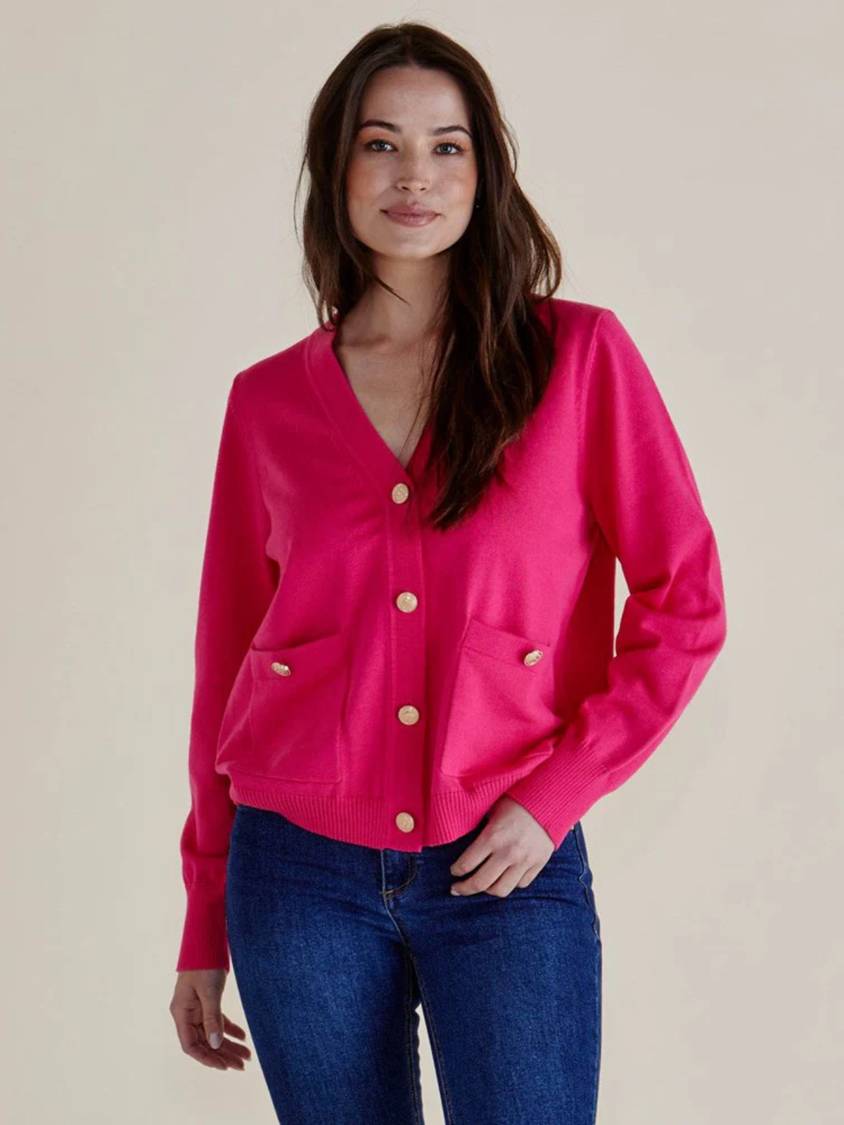 Leon Knit Cardigan - Pink