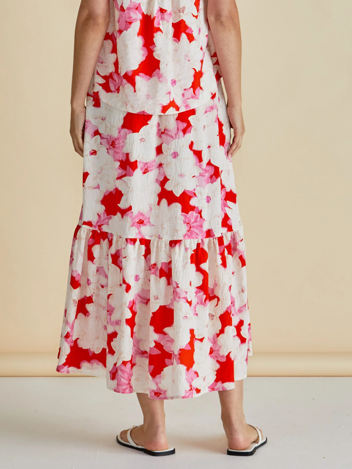 Maggie Skirt - Red Floral Print