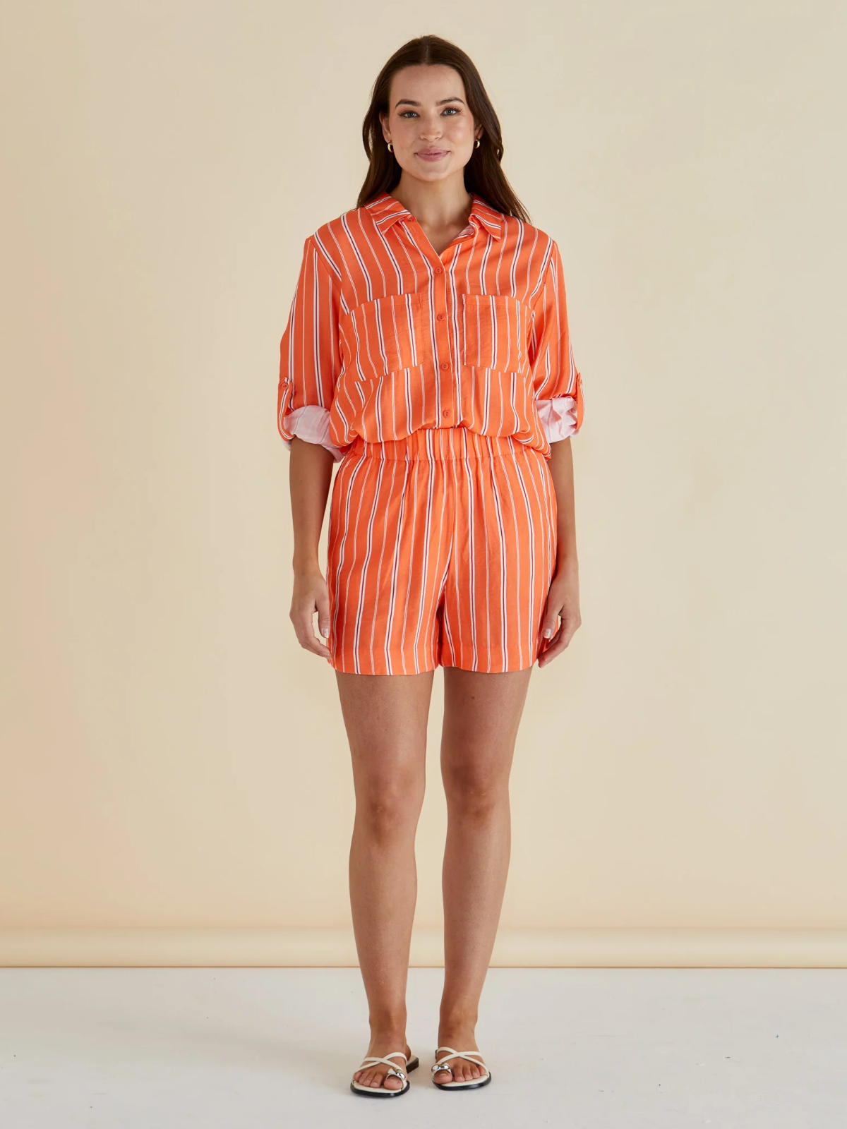 Malta Short - Peach Stripe