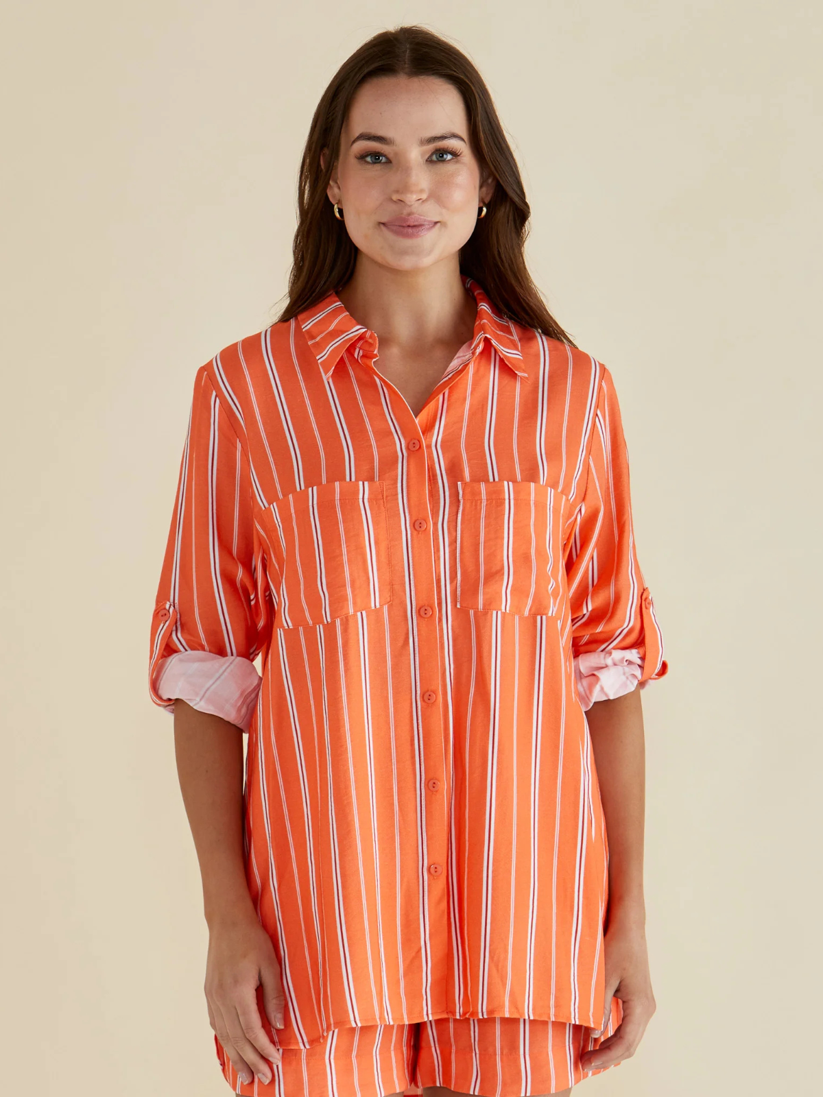 Mills Shirt - Peach Stripe