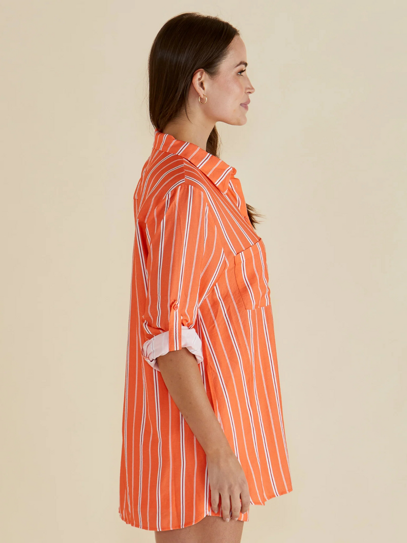 Mills Shirt - Peach Stripe