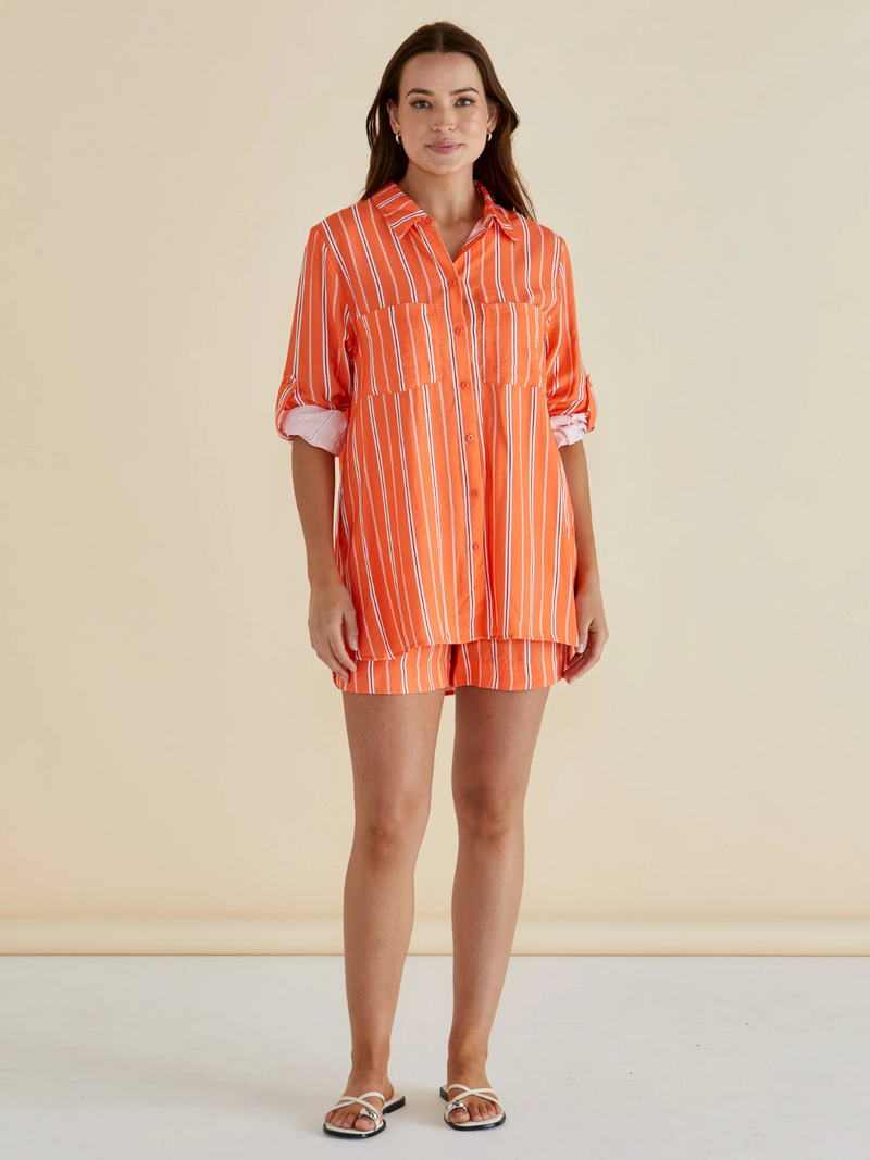 Mills Shirt - Peach Stripe