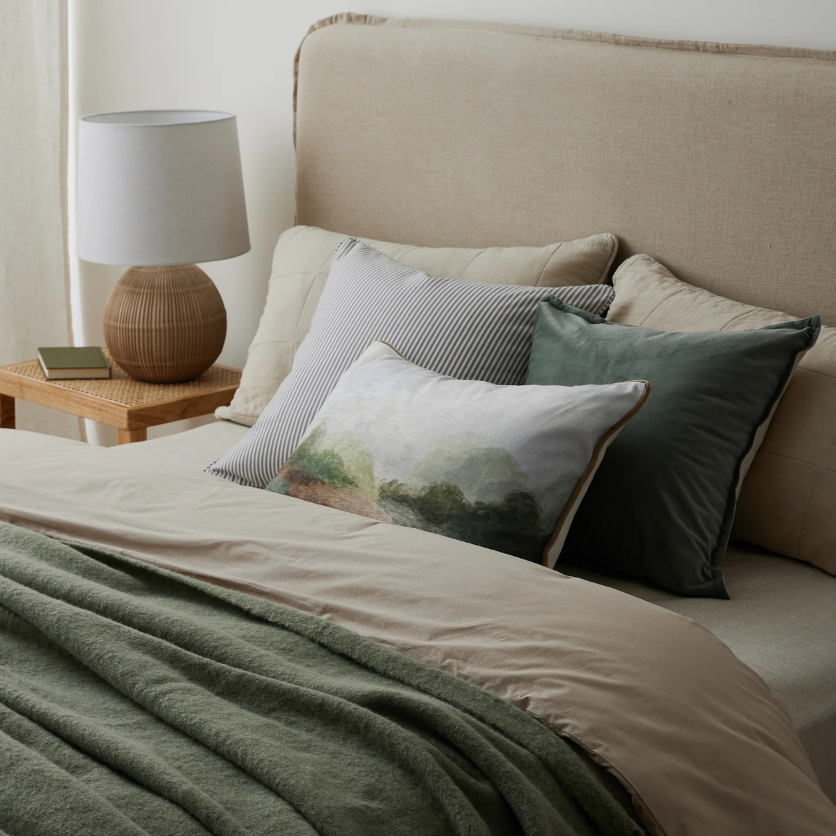 Morris Grey Stripe Cushion