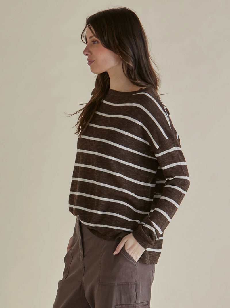 Natasha Knit Top - Brown Stripe