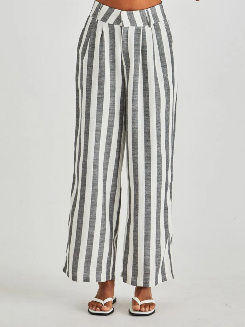 Nevada Pant - Cream Black Stripe