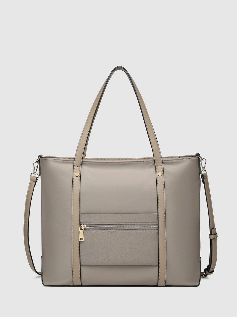 Nora Nylon Tote Bag - Coffee