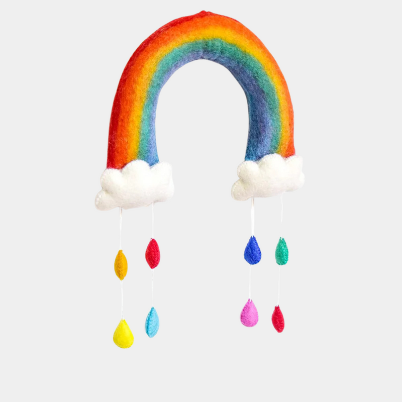 Nursery Mobile - Rainbow With Raindrops