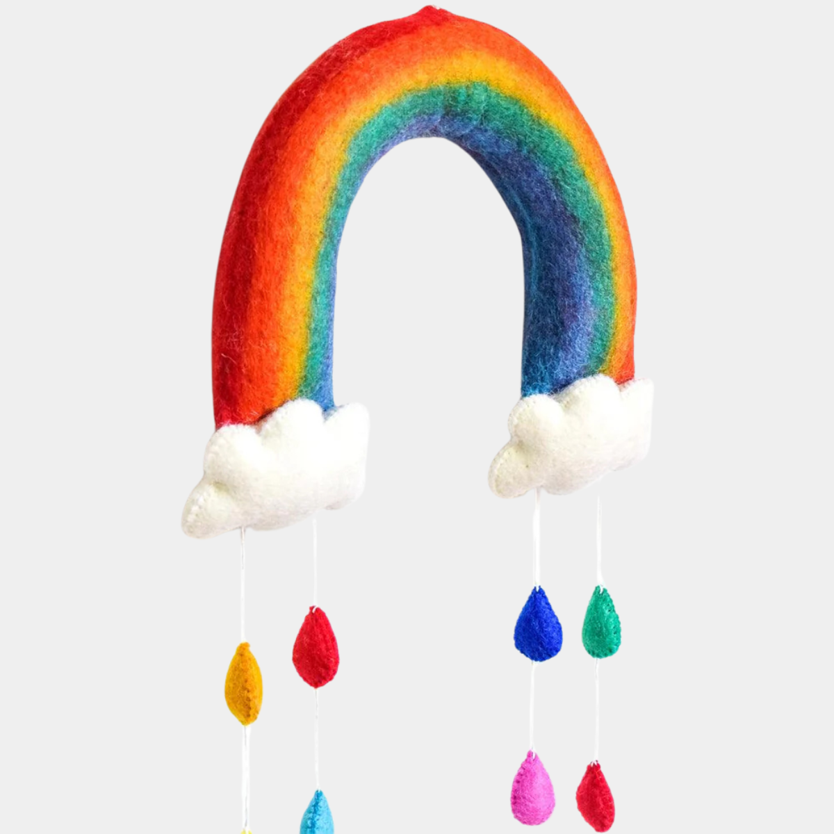 Nursery Mobile - Rainbow With Raindrops