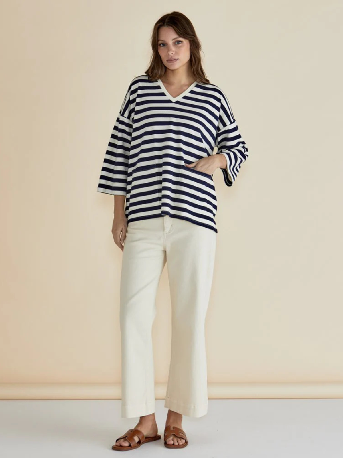 Raven Top - Navy/Cream Stripe