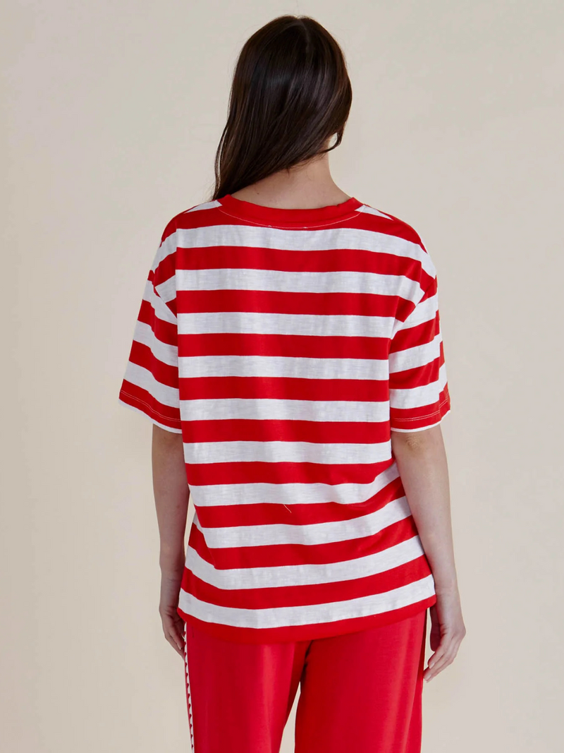 Relax Boxy Tee - Red Stripe