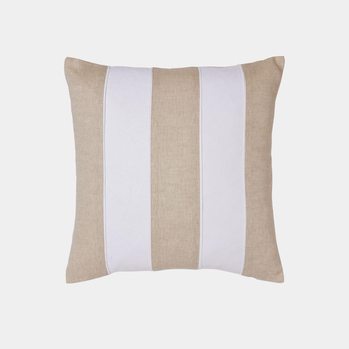 Riley White/Linen Patch Cushion