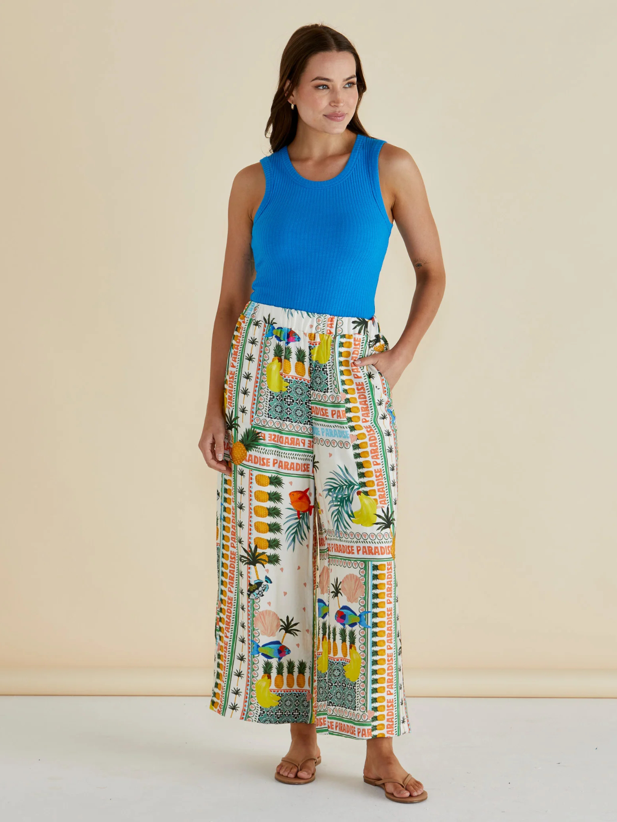 Sable Wide Leg Pant - Paradise Print