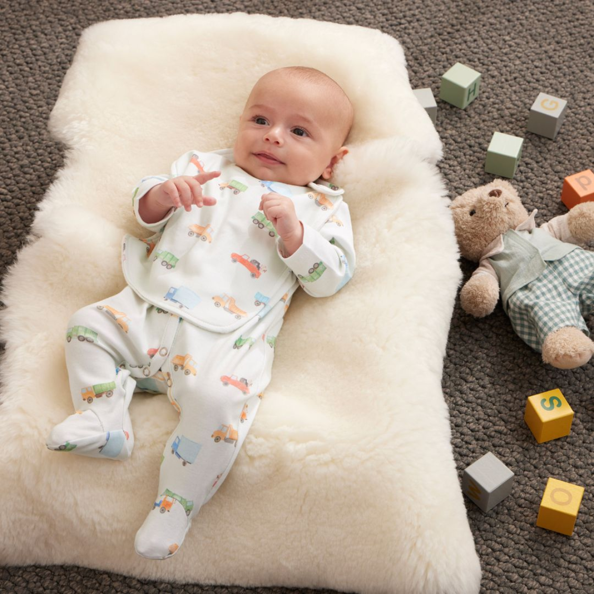 Trucking Along Jersey Bib Set of 2