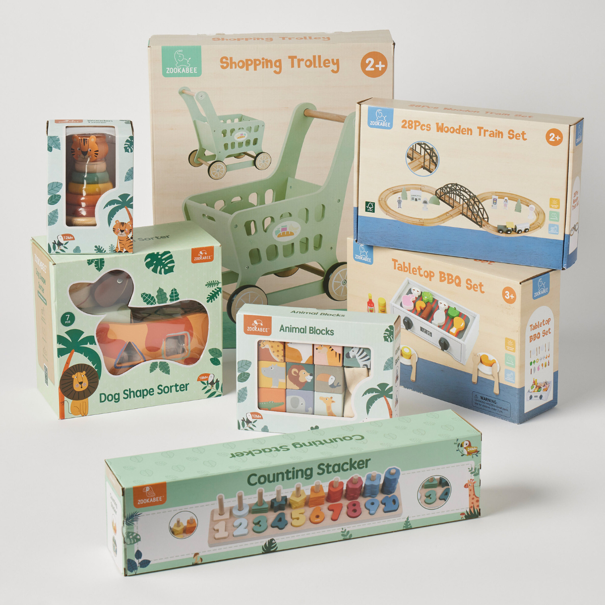 Wooden Tabletop BBQ Set