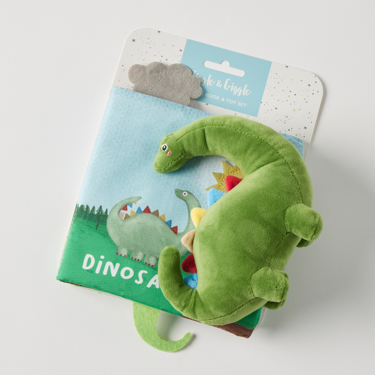 Activity Fabric Book & Toy Set - Dinosaurs - Jiggle & Giggle - Image 3