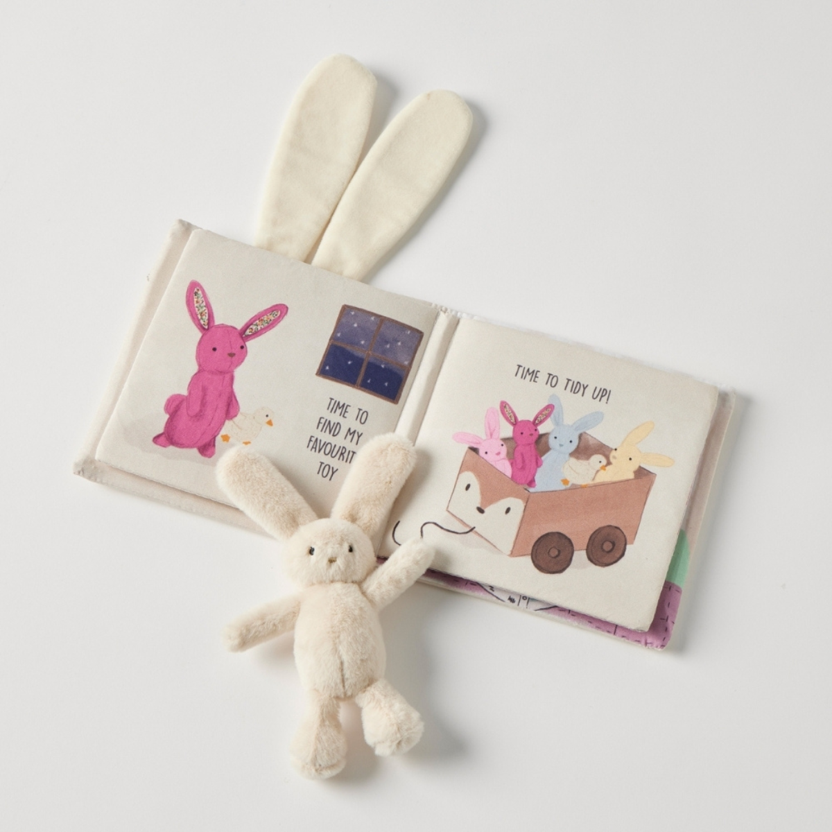 Activity Fabric Book & Toy Set - Goodnight Bunny - Jiggle & Giggle - Image 2