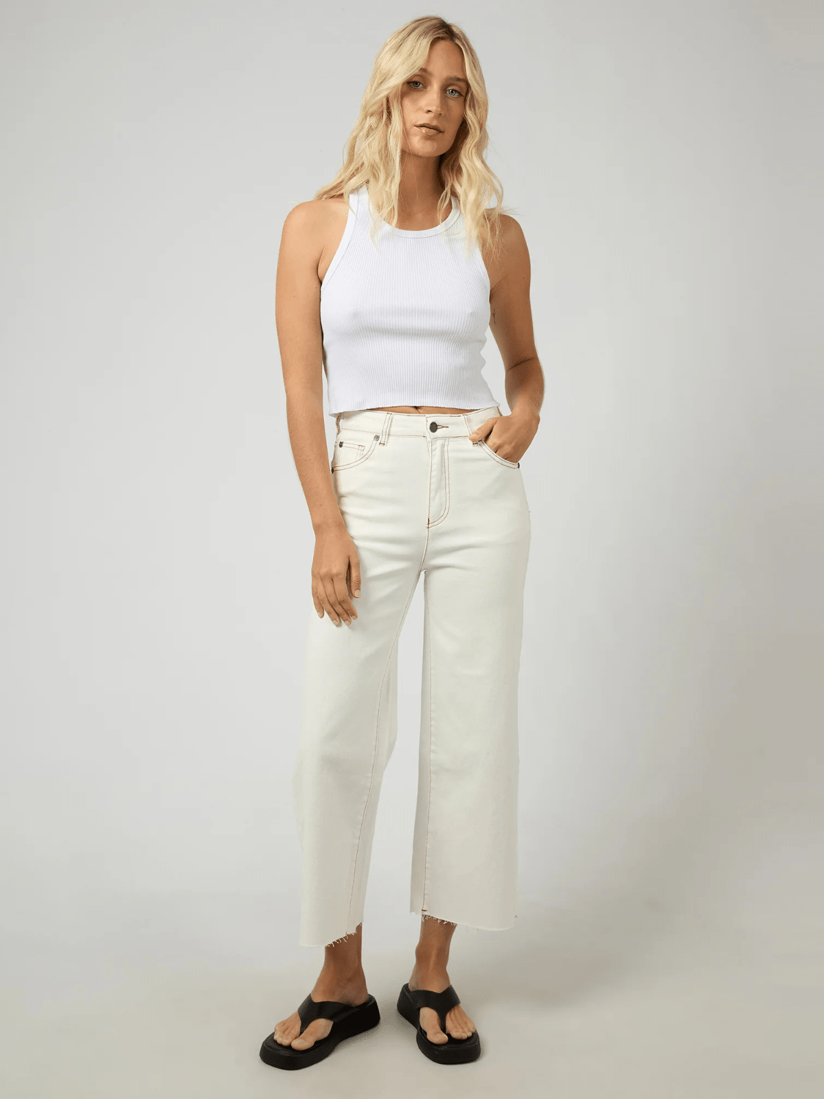 All About EveCharlie High Rise Wide Leg Jean - Vintage White