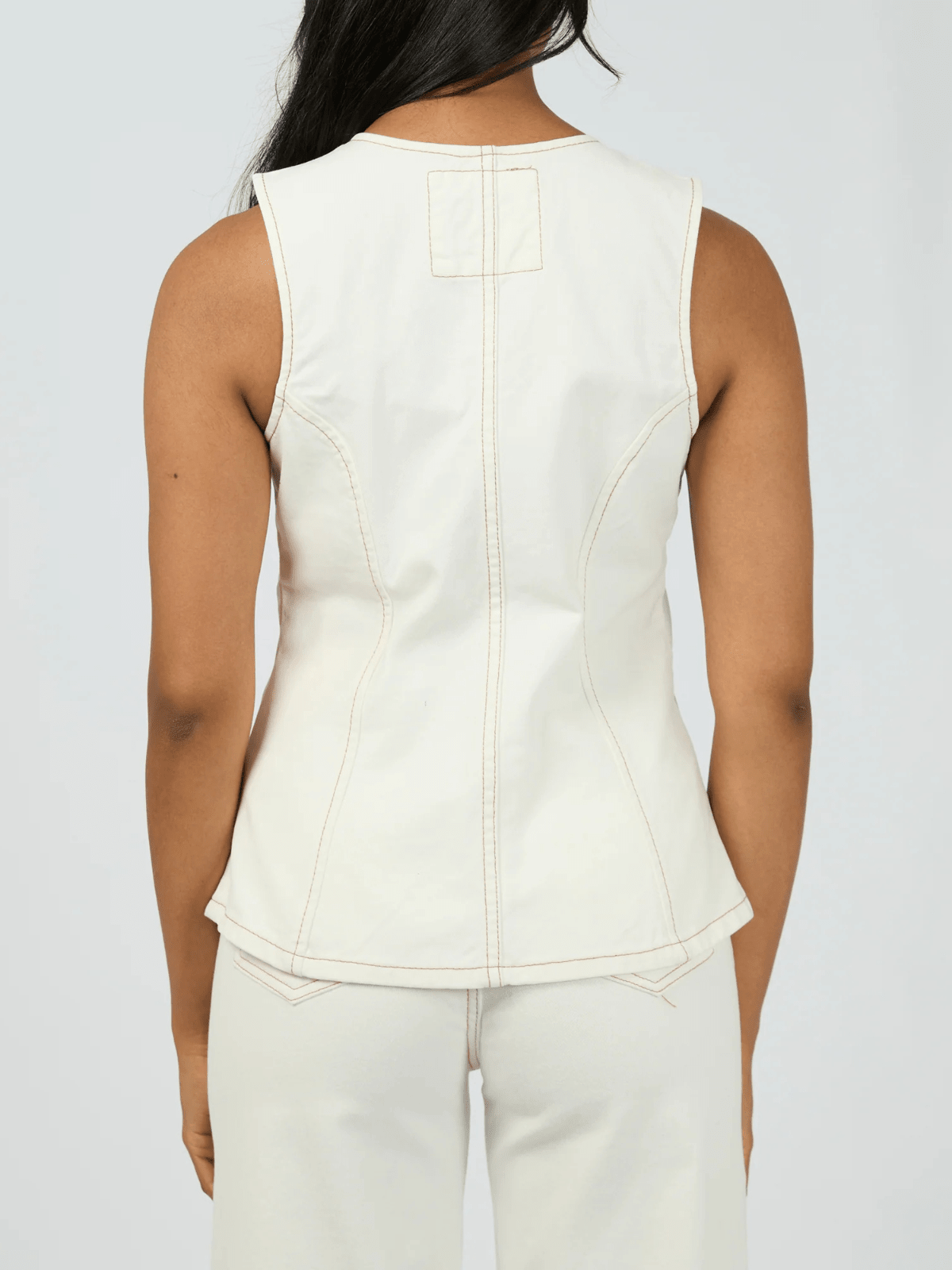 All About EveLena Denim Vest - Vintage White