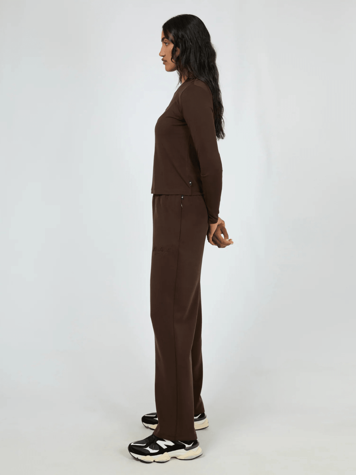All About EveLuxe Active Long Sleeve Top - Brown