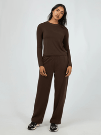 All About EveLuxe Active Long Sleeve Top - Brown